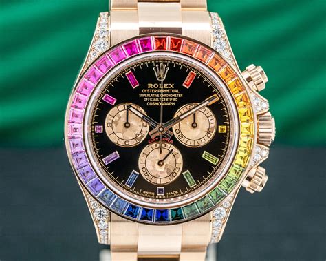 Rolex rainbow rose gold watch